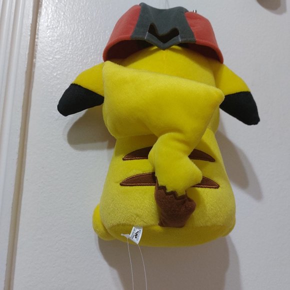 Pokemon The Movie Pikachu With Ash’s Hat Plush Yellow Smiling Cutie - Picture 5 of 11